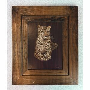 (VTG) M. BRICE • Marjorie Brice Framed Leopard Art Print